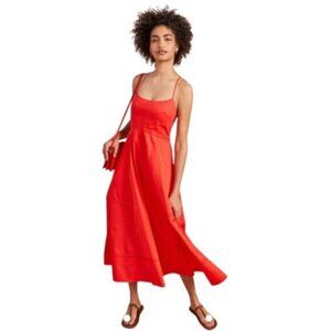 NWT La Ligne Hayley Poppy Lace Trim Boho Tiered Midi/Maxi Dress